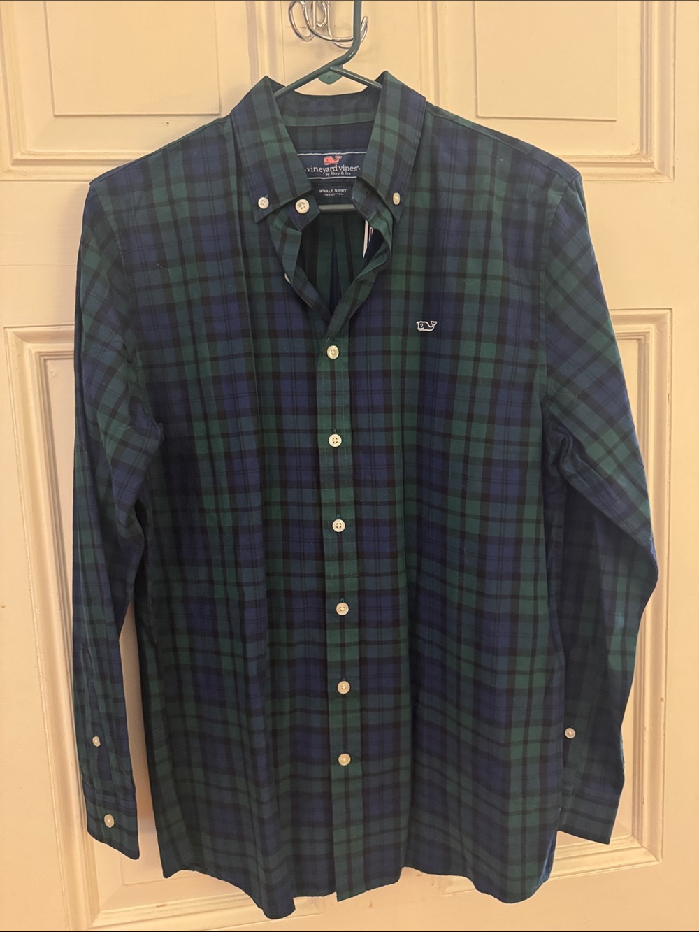 Vineyard Vines Navy & Green Plaid Button-Down Shirt